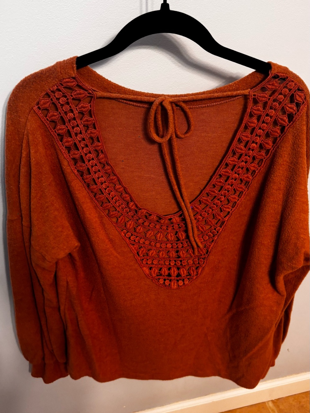 Women's Lightweight Scoop Neck Sweater in Rust Orange